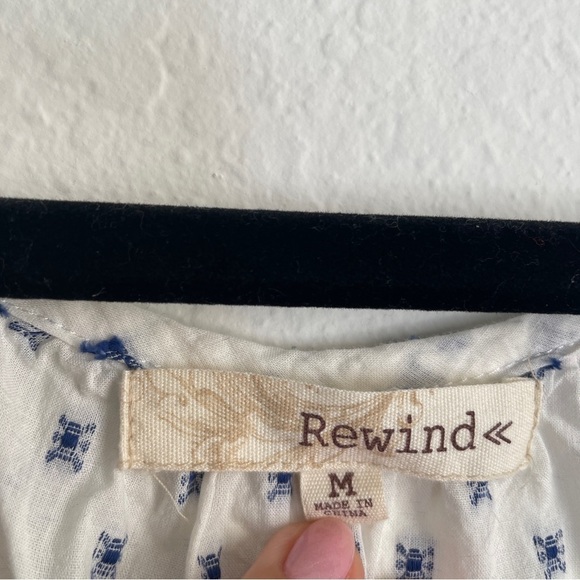 Rewind Ivory White Going Out Top Lace Trim Boho Y2K Fairy Size M Lightweight - Picture 7 of 8